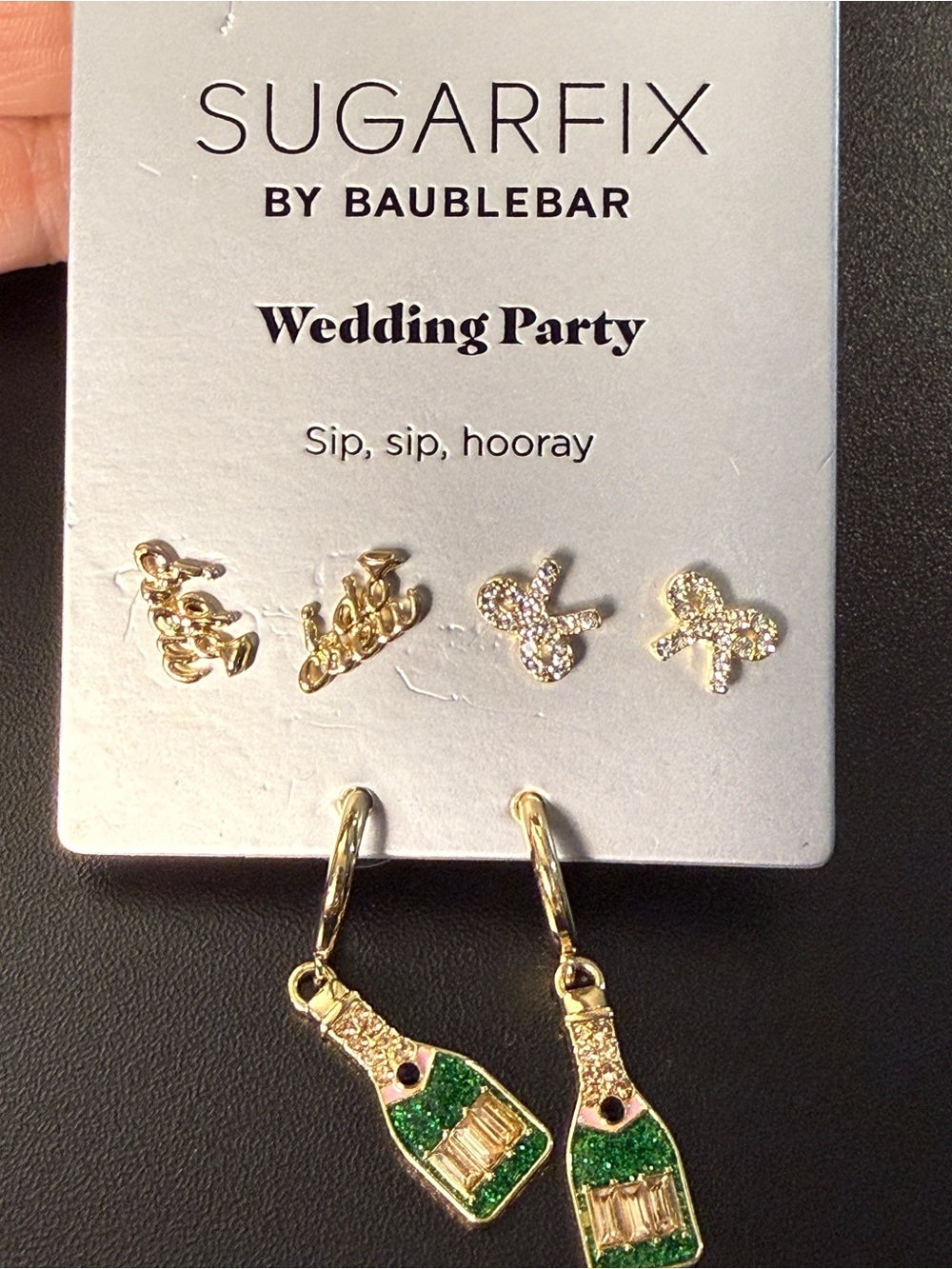 Target Gold and Green Champagne Bottle Earring Set - Target